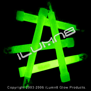 1 x GREEN 6 inch BIG Glow Stick / Light Stick (Individually Wrapped)