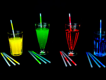 GLOW STRAWS-6 PCS /FOIL PKT-YELLOW 