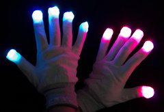 FLASH TOY-1PAIR/PBAG-LIGHT UP GLOVES 