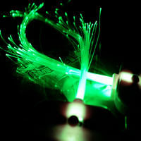 Fiber Optic Hair Clip Electric Green 1 pair