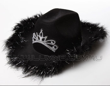 FLASH HEADWEAR-1PC COWBOY HAT  BLK