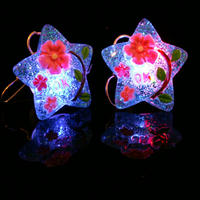 Flashing Earring Blue Glitter Star 1 Pair