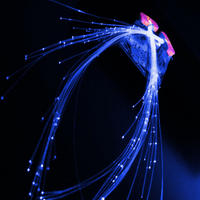Fiber Optic Hair Clip Electric Blue 1 pair