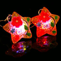 Flashing Earring Gold Glitter Star 1 Pair