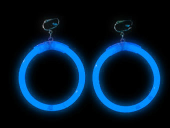 GLOW EARRINGS-1 PAIR/FOIL PKT-BLUE 