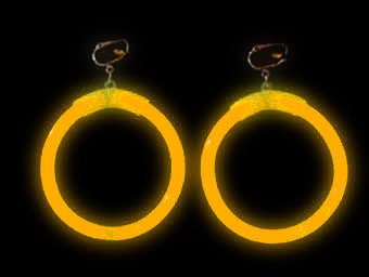 GLOW EARRINGS-1 PAIR/FOIL PKT-ORANGE 