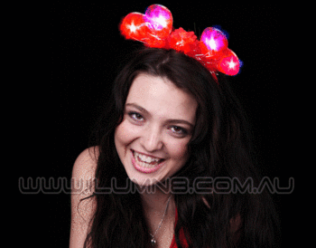 FLASH HEADWEAR-5PCS/PBAG-HEART BOP-RED