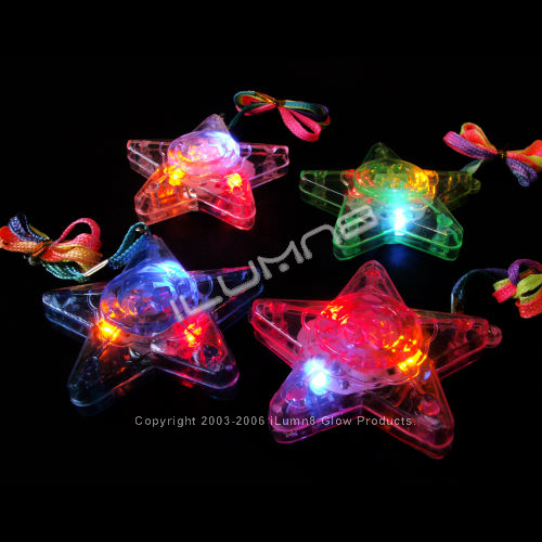 Flashing Star Necklace Pack of 40