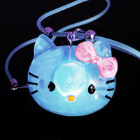 Flashing Kitty Necklace Blue 1pc