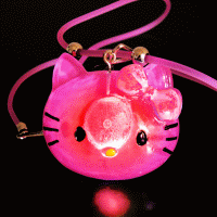 Flashing Kitty Necklace Red 1pc