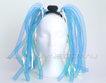 FLASH HEADWEAR-1PC/PBAG-NOODLE HAIR BLU2