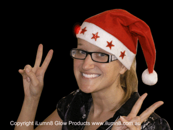 Flashing Santa Hats Pack of 12