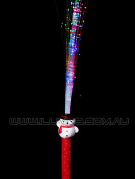 FLASH WAND-8PC/PBAG-SNOWMAN FIBER OPTIC