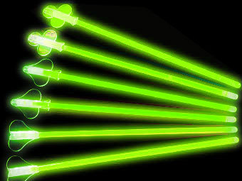 GLOW STIRRERS-3 PCS / FOIL PKT-GREEN 