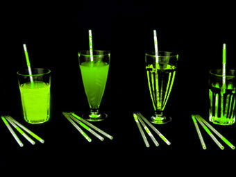 GLOW STRAWS-6 PCS /FOIL PKT-GREEN 