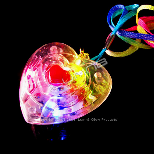 Flashing Heart Necklace Pack of 20