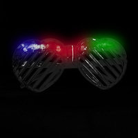 FLASH SUNGLASSES-5PCS/PBAG-HEART-BLACK