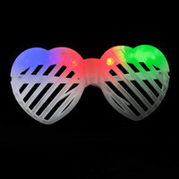 FLASH SUNGLASSES-5PCS/PBAG-HEART-WHITE