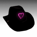 Flashing Cowboy Hat Heart 1pc