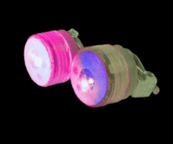 FLASH EARRING-1PAIR/CARD RED BLUE LIGHTS