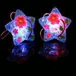 Flashing Earring Blue Glitter Star 1 Pair