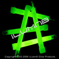 GLOW STICK-6INCH-10 FOIL PKT/PBAG-GREEN