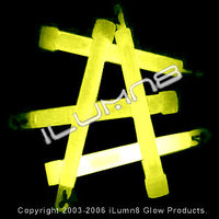GLOW STICK-6INCH-10 FOIL PKT/PBAG-YELLOW