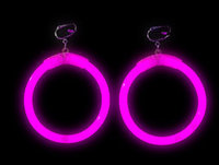 GLOW EARRINGS-1 PAIR/FOIL PKT-PINK 