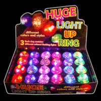 FLASH RING-24PCS/DBOX-HUGE GEMS MULTI