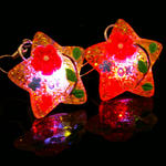 Flashing Earring Gold Glitter Star 1 Pair