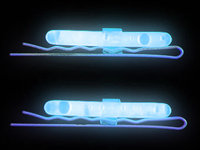 GLOW HAIRPINS-1 PAIR/FOIL PKT-BLUE 