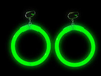 GLOW EARRINGS-1 PAIR/FOIL PKT-GREEN 