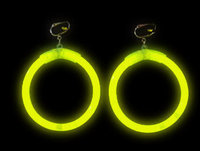 GLOW EARRINGS-1 PAIR/FOIL PKT-YELLOW 