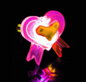 Pack of 36 Flashing Heart Rings with Ribbon