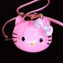 Flashing Kitty Necklace Light Pink 1pc
