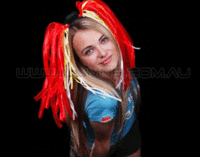 FLASH HEADWEAR-1PC/PBAG-NOODLE HAIR RED2