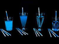 GLOW STRAWS-6 PCS /FOIL PKT-BLUE 