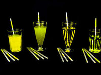 GLOW STRAWS-6 PCS /FOIL PKT-YELLOW 