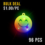 BULK FLASHING NECKLACE-JUMBO EMOJI-96PCS CTN
