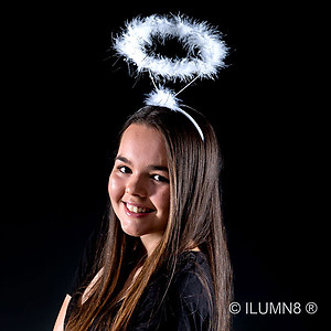 1 x Head Band - Fluffy Angel Halo White (Non-Flash)