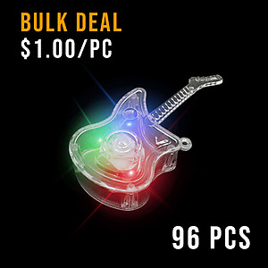 96 x Flashing Necklaces XL Guitar