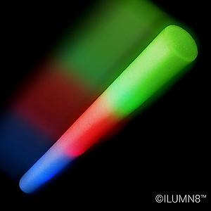 1 x Flashing Wand LED Foam Thunder Stick RGB 48cm