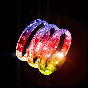 1 x Flashing Bracelet - Jelly Flexi Multi Colour Changing