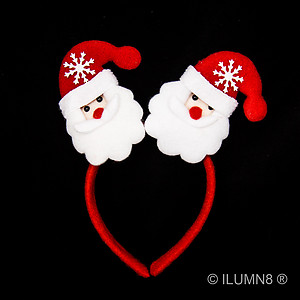 Flashing LED Headband - Plush Santa