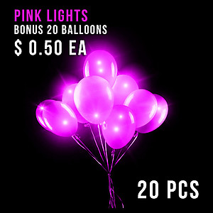 20 x Balloon Lights Pink + Bonus Balloons