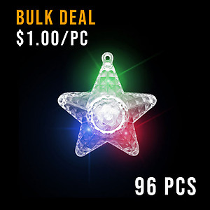 96 x Flashing Necklaces XL Star Prism