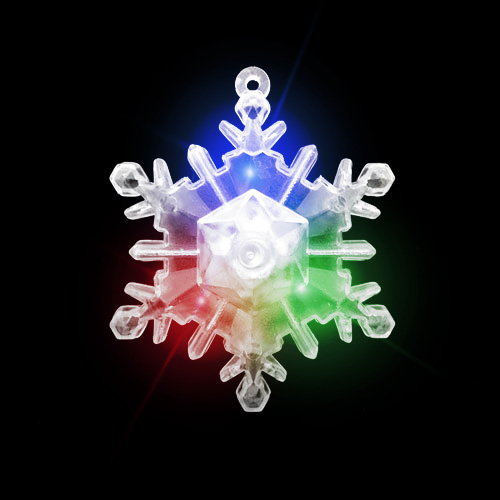 FLASHING NECKLACE-XL SNOWFLAKE-24PC DBOX
