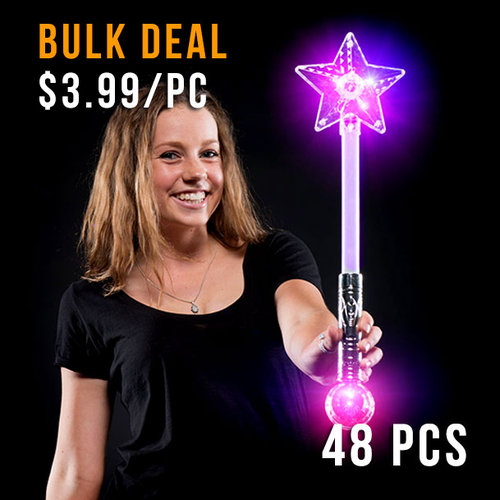 FLASHING WAND-GIANT STAR 24PC CTN x 2 = 48pcs