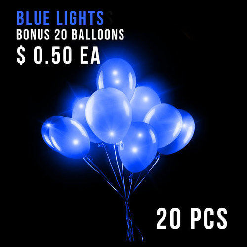 BALLOON LIGHTS-NEW BLUE-20 PC+20 BALLOONS